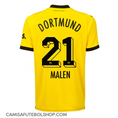 Camisa de time de futebol Borussia Dortmund Donyell Malen #21 Replicas 1º Equipamento 2023-24 Manga Curta